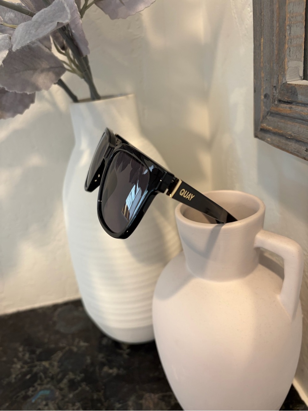 Quay Australia Black Sunglasses with Gold Logo